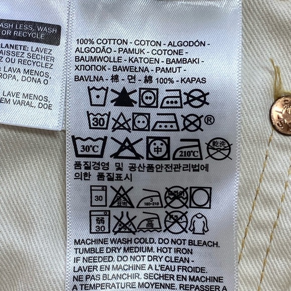 Levi's 501 Yellow Original Fit Buttonfly Men Jeans Size 36x36 - Picture 6 of 9